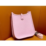 Mini Evelyn pink tc leather silver buckle